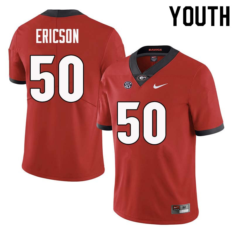 Youth Georgia Bulldogs #50 Warren Ericson College Football Jerseys Sale-Red